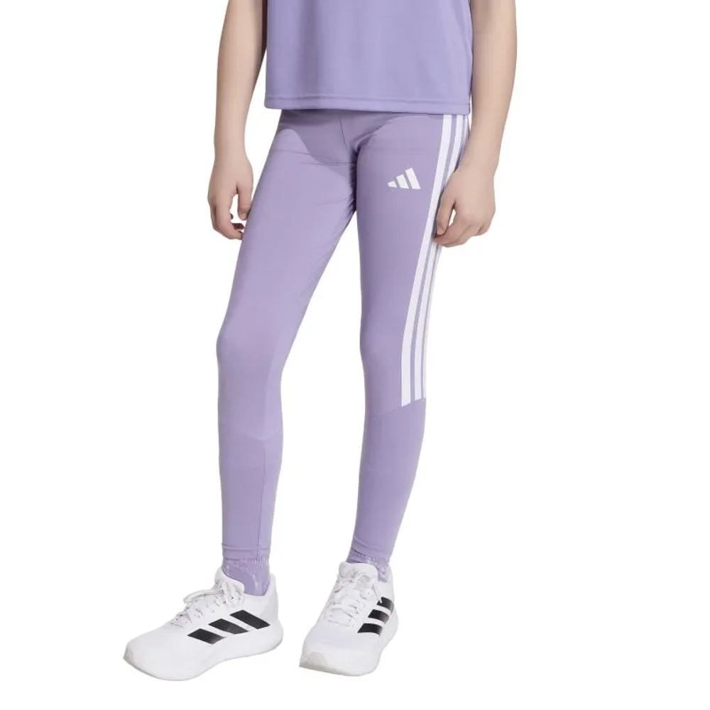 Брюки для девочки теннисные Adidas Girls Train Essentials 3 Stripes - magic lilac/white