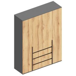 Шкаф 4-ств с 3 ящиками "МС СТИЛ"