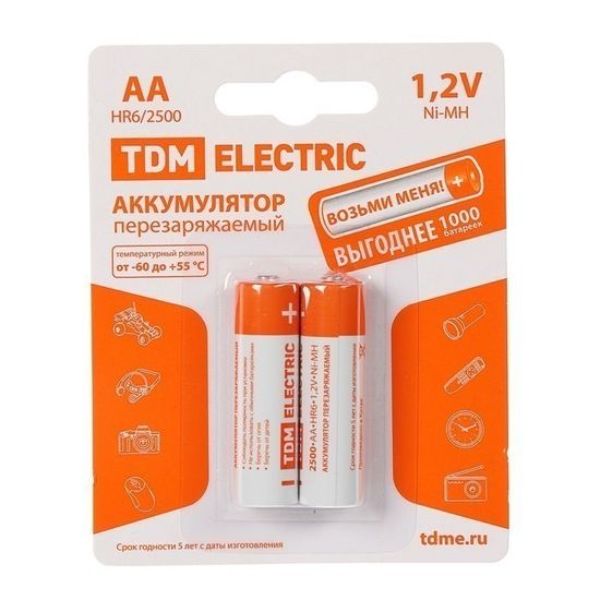 Аккумулятор TDM AA 2500mAh Ni-Mh