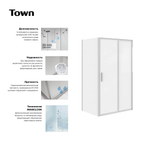 Боковая часть Roca Town-N LF 700x1950, прозрачное стекло, xром MP2307012M