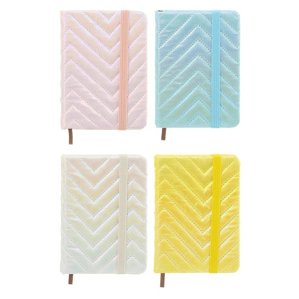 Записная книжка Basir на резинке, формат А7, переплет из кожзама, рисунок - голография, 10*7 см, 100 листов, 4 цвета ассорти