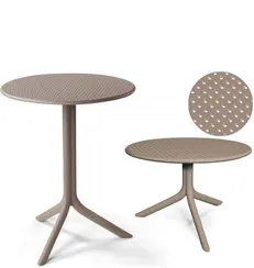 Регулируемый пластиковый стол Step Ø60х76-40 см, тортора