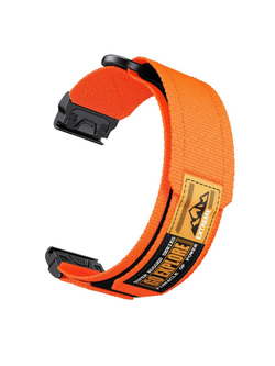 Нейлоновый ремешок 22 мм для Garmin (циферблат 47 мм) QuickFit на липучке (Оранжевый)