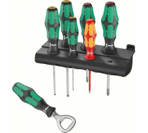 Набор отверток с бутылочной открывалкой WERA WE-203775 7 шт. + подставка