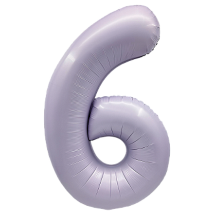 К Цифра 6 Сиреневый Сатин 40''/102 см.