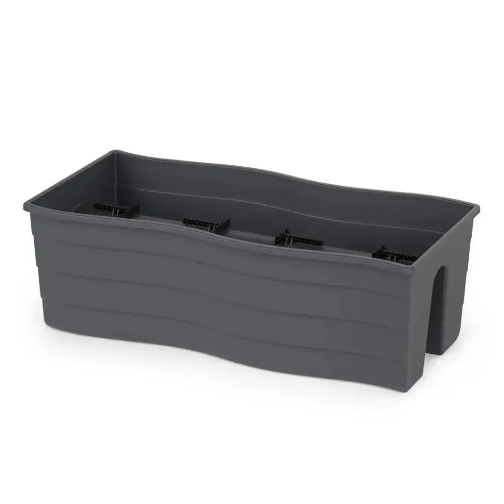 Кашпо на перила 585х200мм большое (графитовый)