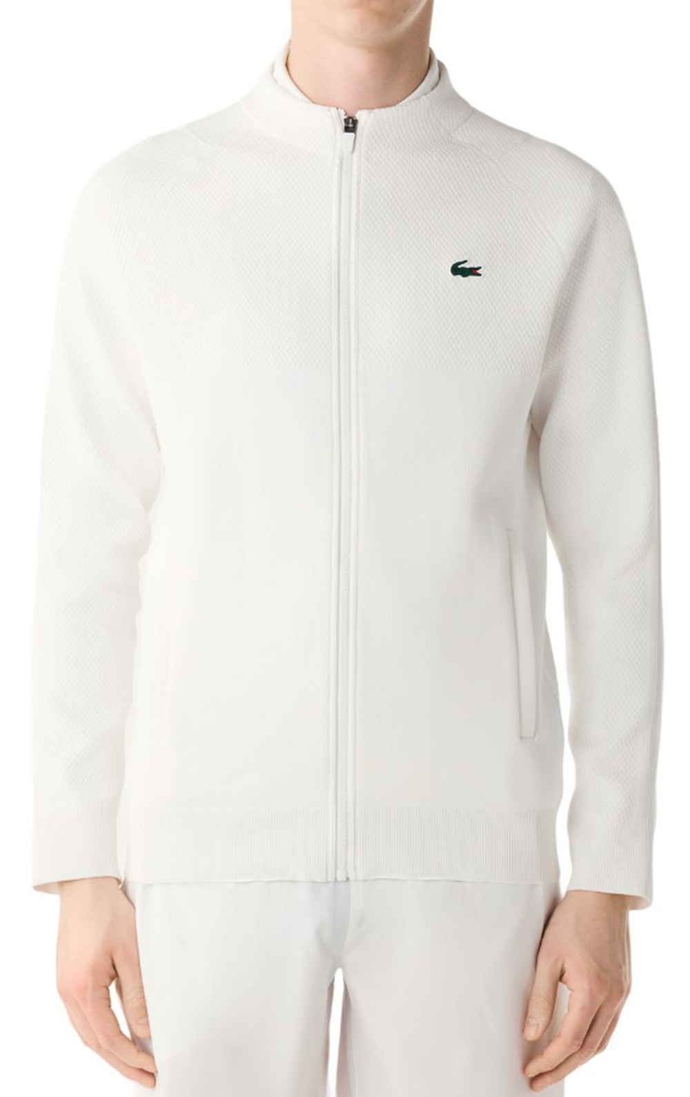 Мужская теннисная кофта Lacoste Tennis x Novak Djokovic Sportsuit Jacket - white