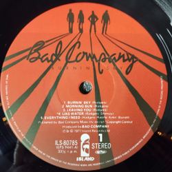 Винтажная виниловая пластинка LP Bad Company Burnin Sky (Japan 1977) (Obi Copy) (Sticker)