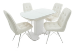 Стол Аврора Корсика, Белый матовый/Стекло белое