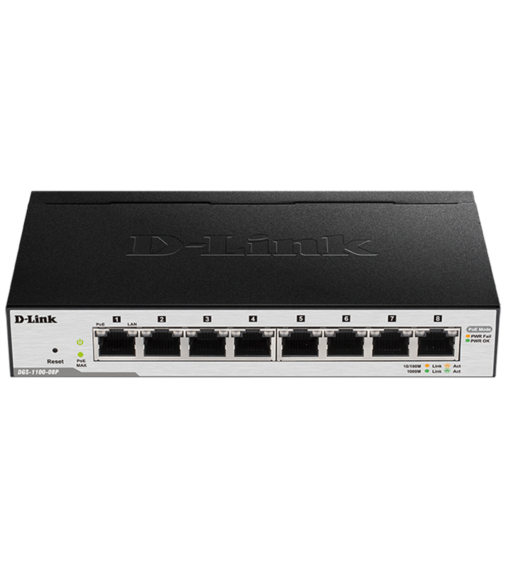 D-Link EasySmart L2 Switch 8х1000Base-T (4х1000Base-T PoE), PoE Budget 80W