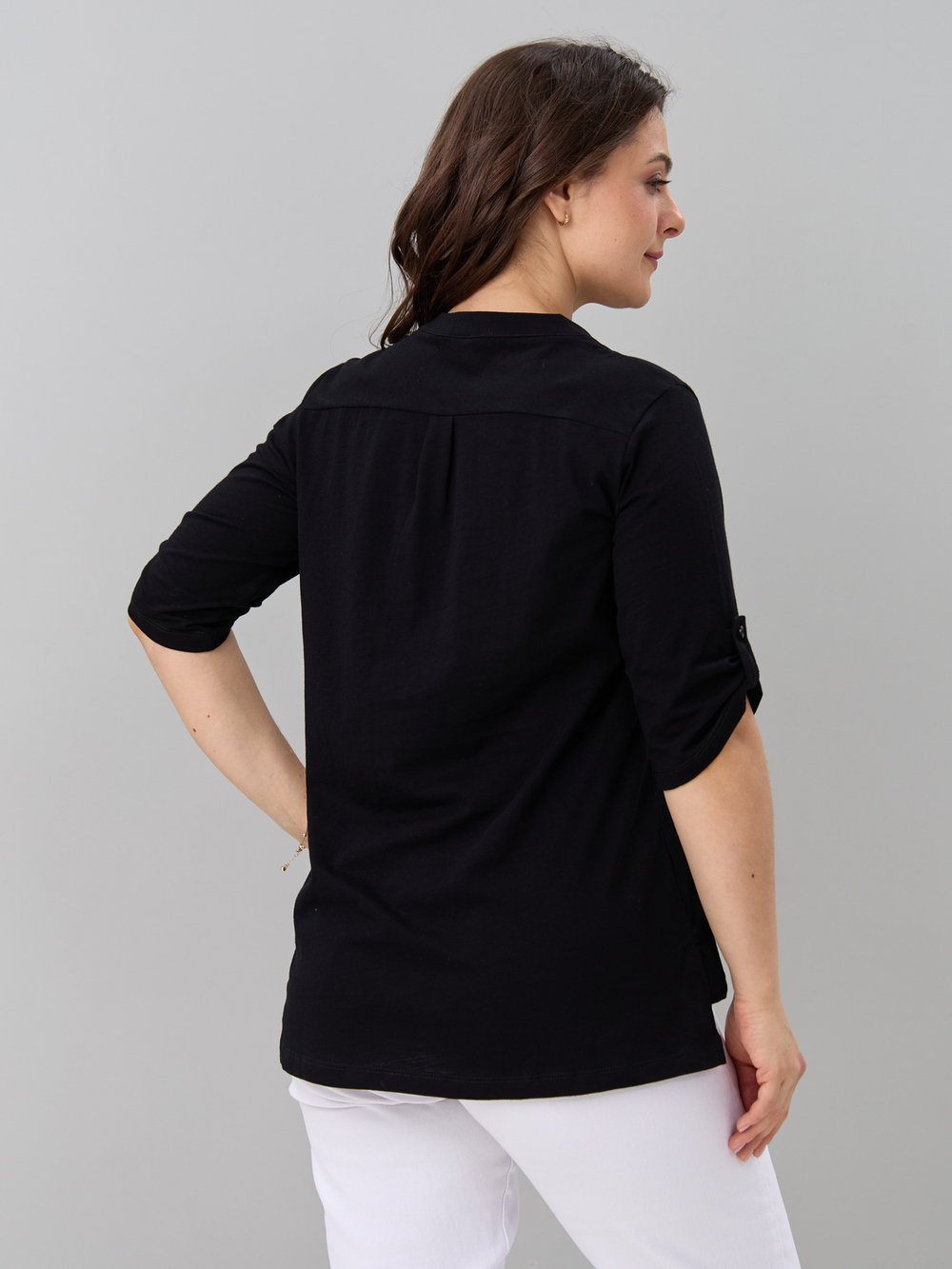 Блузка БЛ-131/фламли-черный