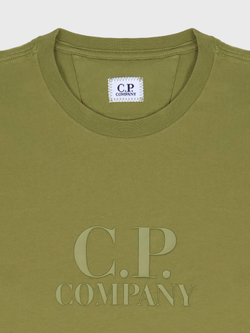 Футболка C.P. Company Jersey 30/1 Logo Green Moss