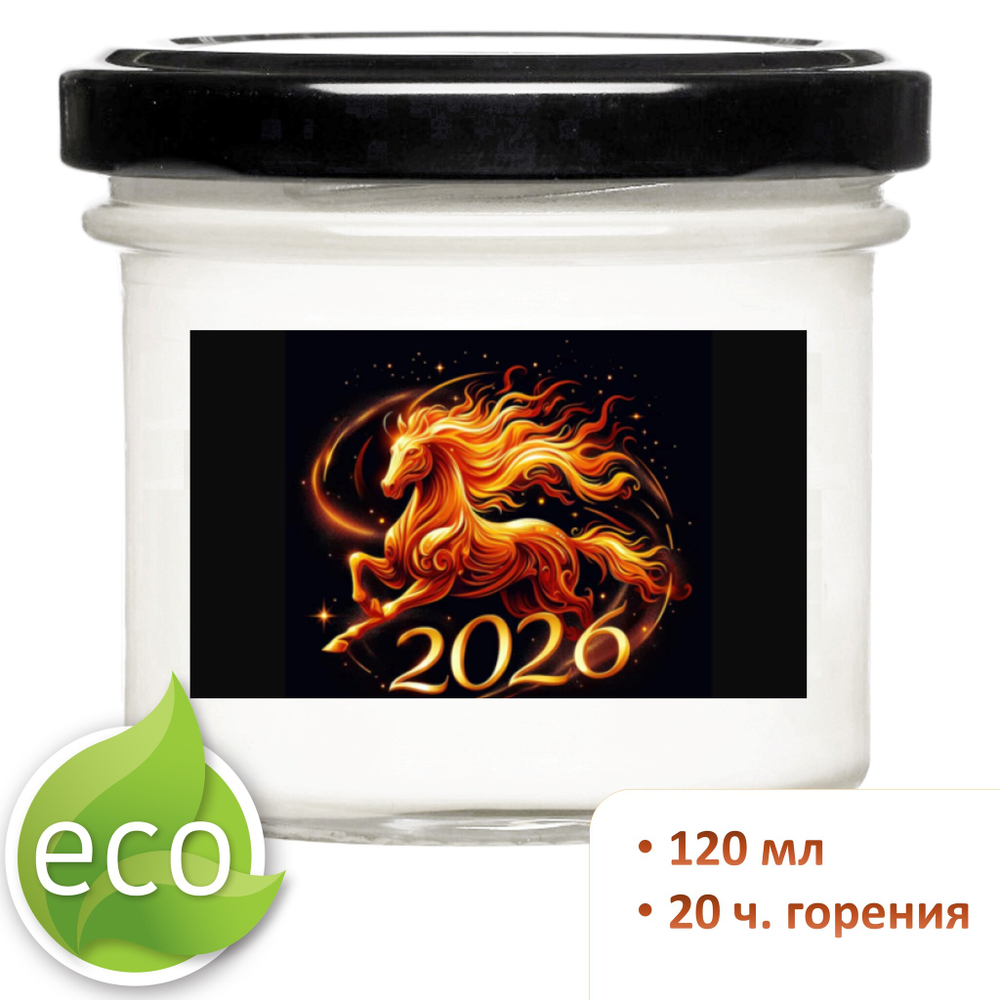 Свеча новогодняя, Огненная лошадь, 120 мл