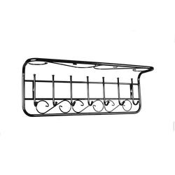 Вешалка настенная "Ажур" 80 см с полкой (черный), ЗМИ