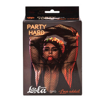 Красный кляп-шар 4,5см на черных ремнях Lola Games Party Hard Love Addict 1146-02lola