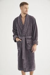 Халат мужской махровый 1380 серый Nusa Турция