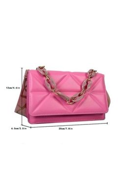 Квадратная сумка через плечо, с цепочкой