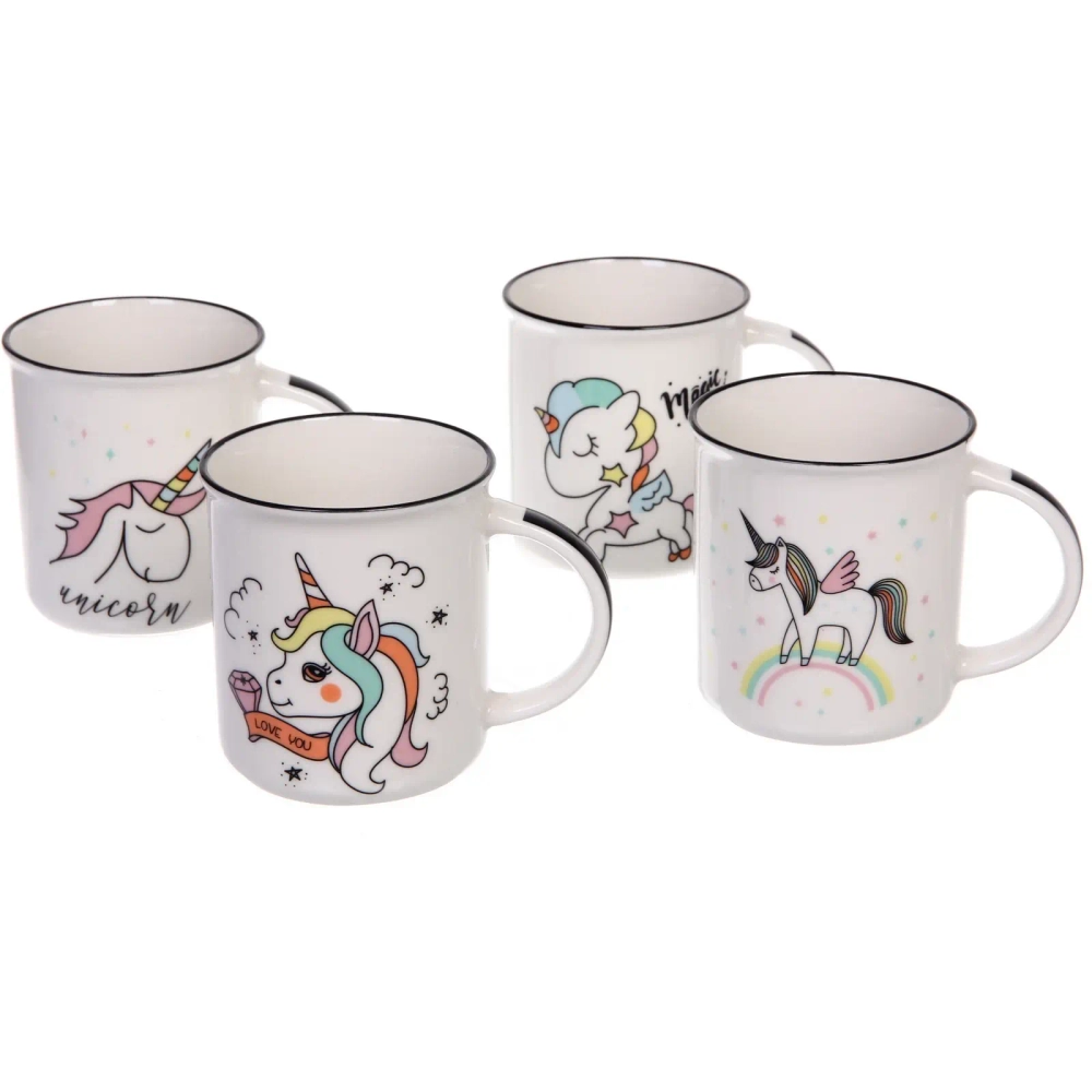 Кружка керамическая 310мл «Единорожки», микс 4рисунка
