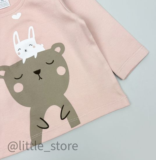 Комплект лонгсливов хлопковых, Мимоза/дымчатая роза