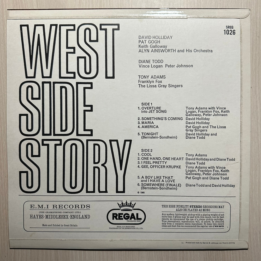 Alyn Ainsworth And His Orchestra - West Side Story (Англия 1966г.)