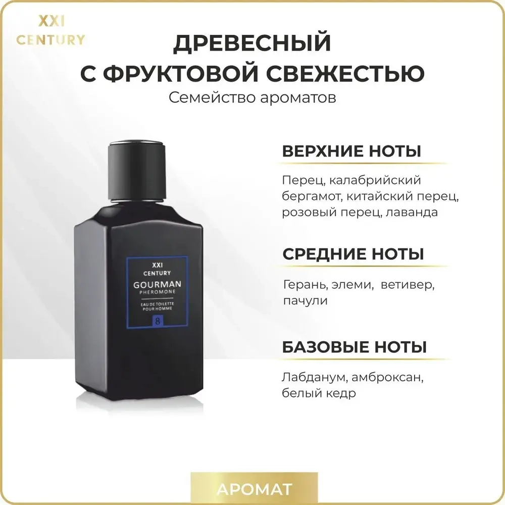 Туалетная вода для мужчин "GOURMAN №8" с феромонами 100мл Россия