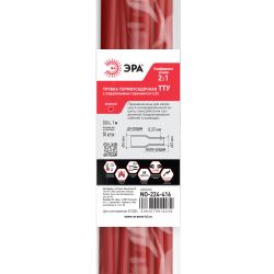 Термоусадочная трубка ЭРА NO-224-416 ТТУ нг-LS 4/2 красная в отрезках по 1 м 50 шт