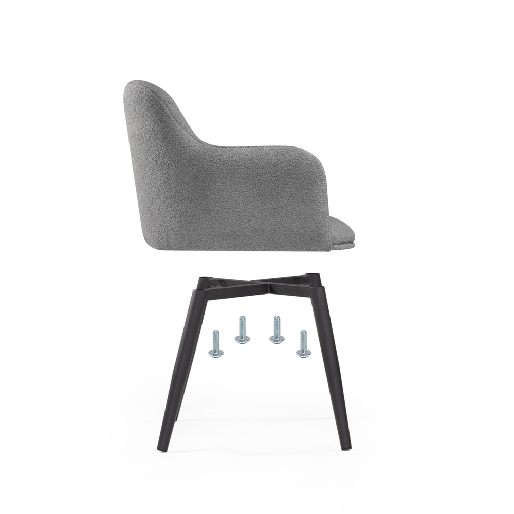 Стул на металлокаркасе Woodville Халли lamb 11, черный, ножки черные