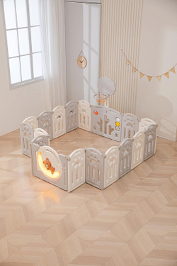 Манеж UNIX Kids DeLuxe Grey,180 x 200 см с игровыми аксессуарами