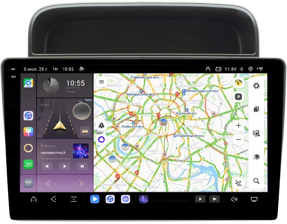 Магнитола для Toyota Land Cruiser 100, Lexus LX470 1998-2002 (климат на ШГУ) - Carmedia SF-1698-3 QLed+2K, Android 13, TS20, CarPlay, 4G SIM-слот