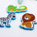 1874874 Наклейки в ванную из EVA «Африка» + сетка для хранения игрушек на присосках