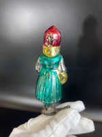Ёлочная игрушка "Красная Шапочка" на прищепке советская, 11.5 см, СССР 1960-1980 гг