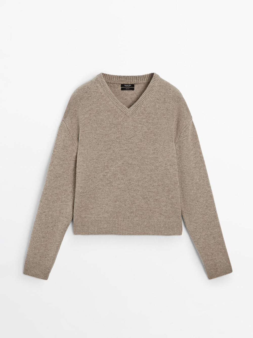 Massimo Dutti Свитер из 100% шерсти, бежевый