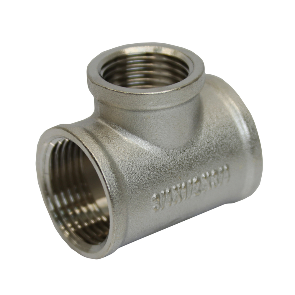 Тройник 3/4'' - 1/2'' - 3/4'' вн/вн/вн 20-15-20 никель