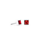 Серьги-пусеты Coeur de Lion Red-Silver 0501/21-0317