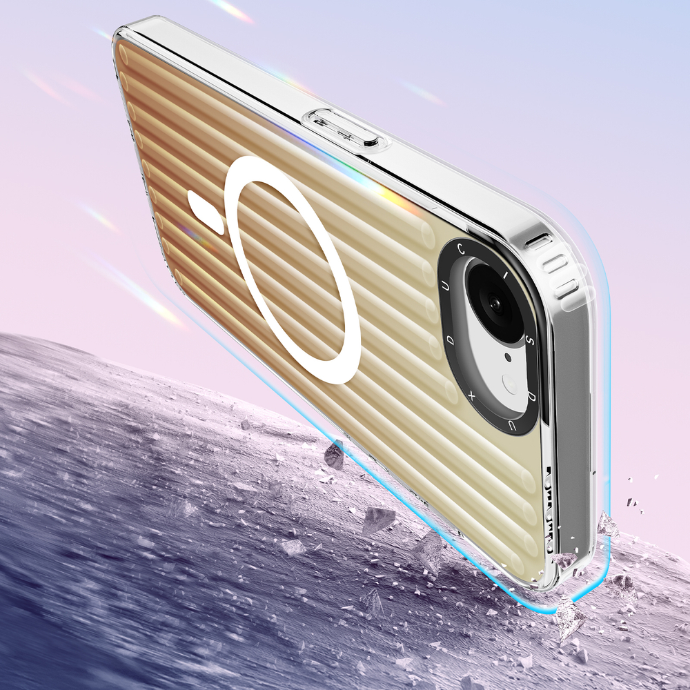 Усиленный прозрачный чехол (Gradient Desert Gold) с поддержкой MagSafe от Dux Ducis для iPhone 16e, серия Zest Series Case