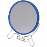 Зеркало настольное в металлической оправе «Практика» круг, подвесное, двухстороннее d-14см