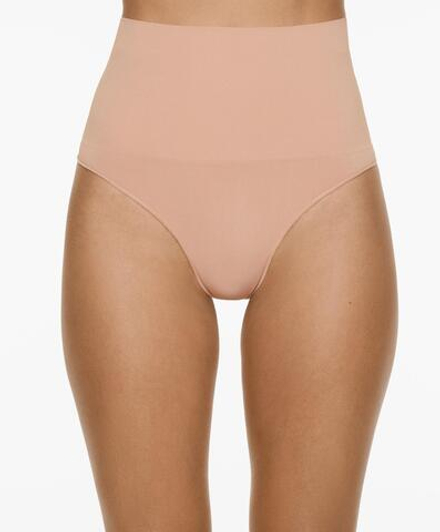 OYSHO 2 пары бесшовных трусов танга Seamless из мягкой ткани средней поддержки, черный