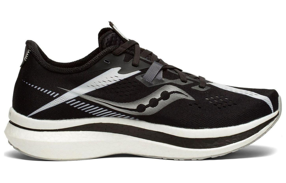 Saucony Endorphin Pro 2 Coffee Peng Elite professional competition racing fabric shock absorption, wear-resistant, breathable, wrapping, balanced, lightweight, rebound, low-cut carbon board training running shoes, men's black and white