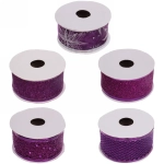 Лента для декорирования «Изящная» 4 см, 2,7 м, Фиолетовый (микс дизайнов)