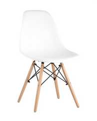 Eames Style DSW белый пластик, стальной каркас, натуральный массив бука