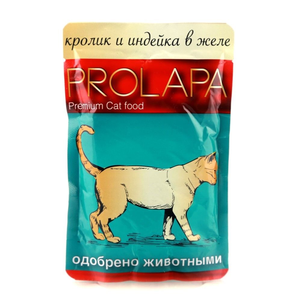 Prolapa Premium 100 г - консервы (пауч) для кошек с кроликом и индейкой (соус)