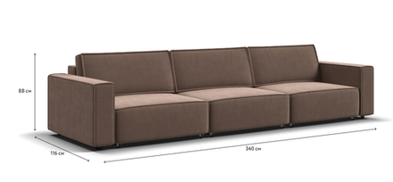 Диван Босс Софт Модуль Макс Велюр Монолит мокко