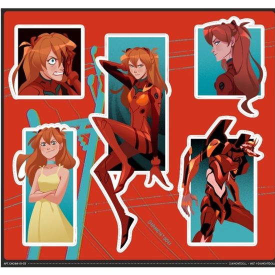 Набор стикеров 189х176мм "Евангелион: Аска"