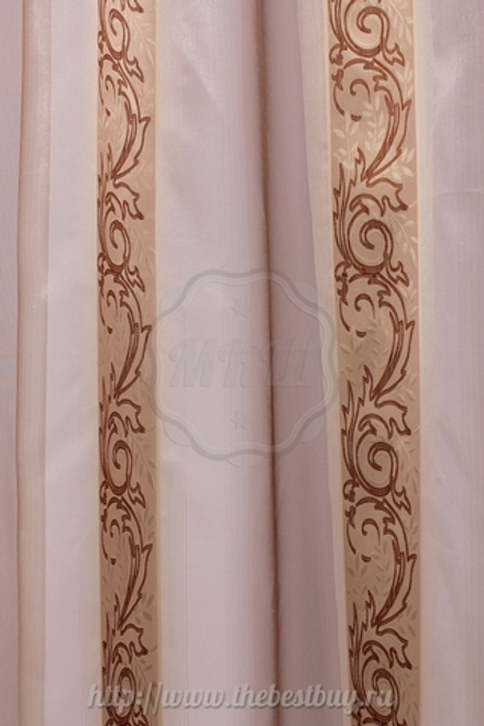 Тюль в полоску: Бренда (S205-2) - (300х280)х2 см. - терракот