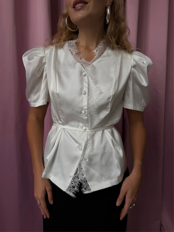 Атласная блуза Alexa белый