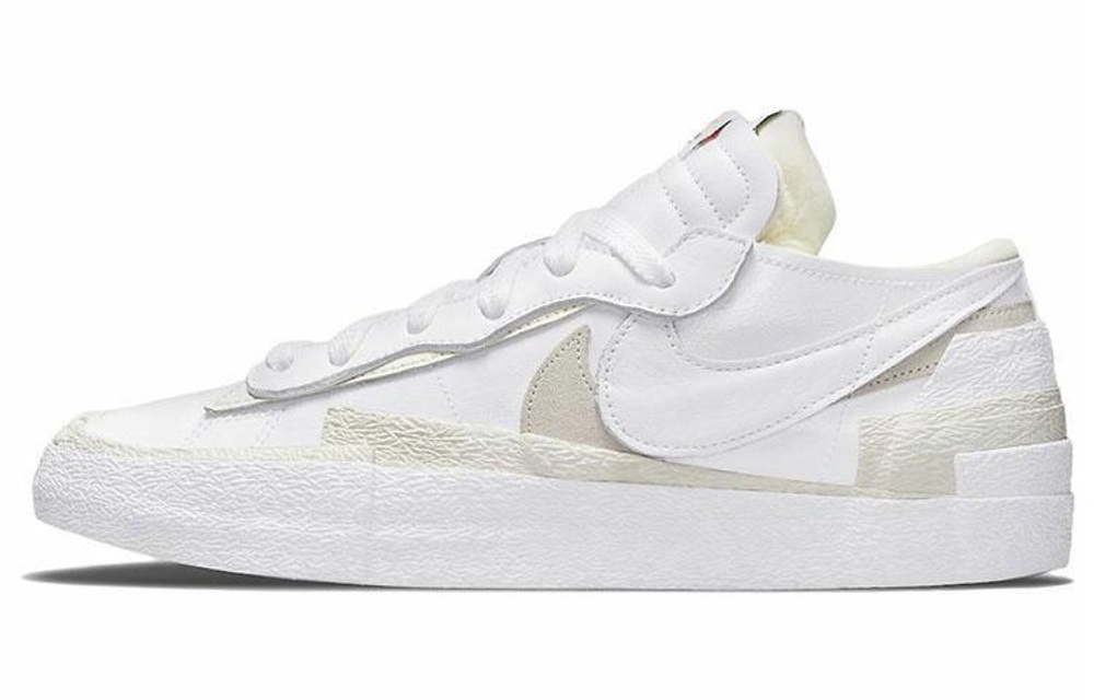 Кроссовки Sacai X Nike Blazer Low "White Patent Leather"