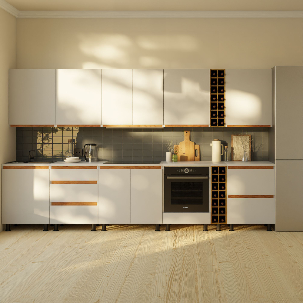 Кухонный модуль напольный под духовой шкаф 60 см Валенсия без столешницы, на ножках, белый