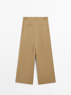 Massimo Dutti Брюки-парео из струящейся ткани, бежевый