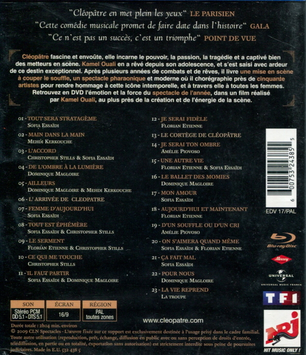 Soundtrack / Cleopatre La Derniere Reine D'Egypte (Blu-ray)