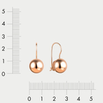Серьги без вставки из розового золота 585 пробы женские (арт. 72011)